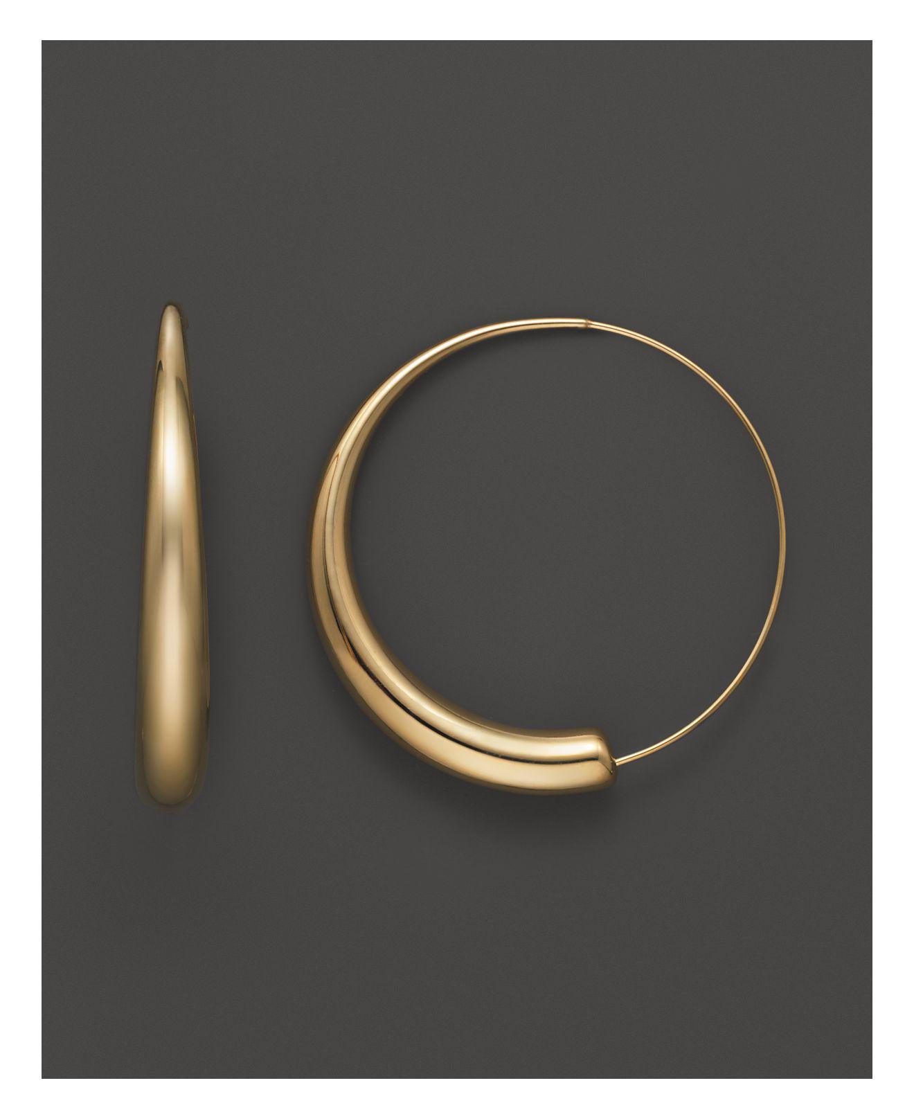 Lyst Bloomingdale S 14k Yellow Gold Large Round Endless Hoop Bloomingdale S Women Metallic 14k Yellow Gold Large Round Endless Hoop Earrings