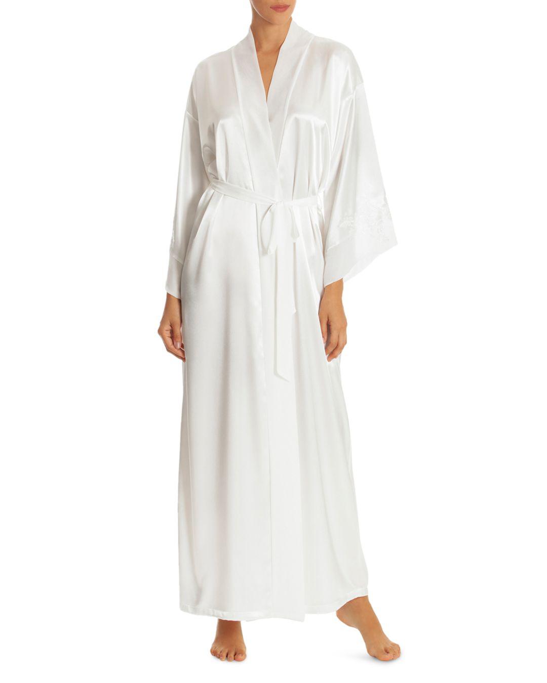 long satin white robe