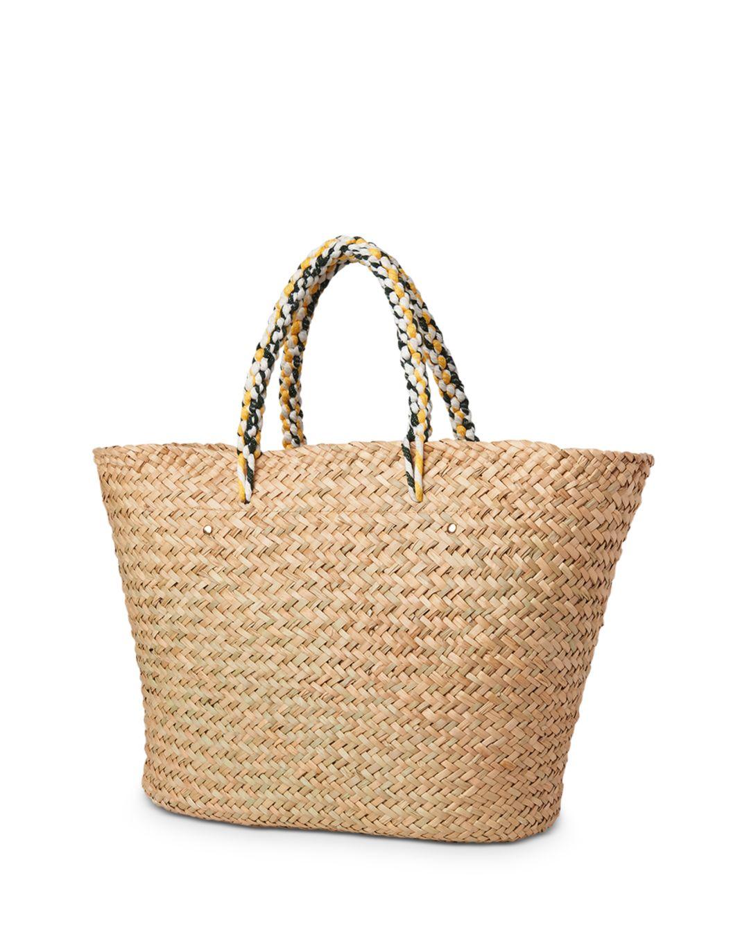large straw beach bag