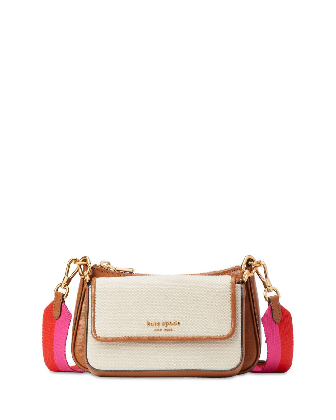 Kate Spade Double Up Racing Stripe Small Crossbody in Pink Lyst