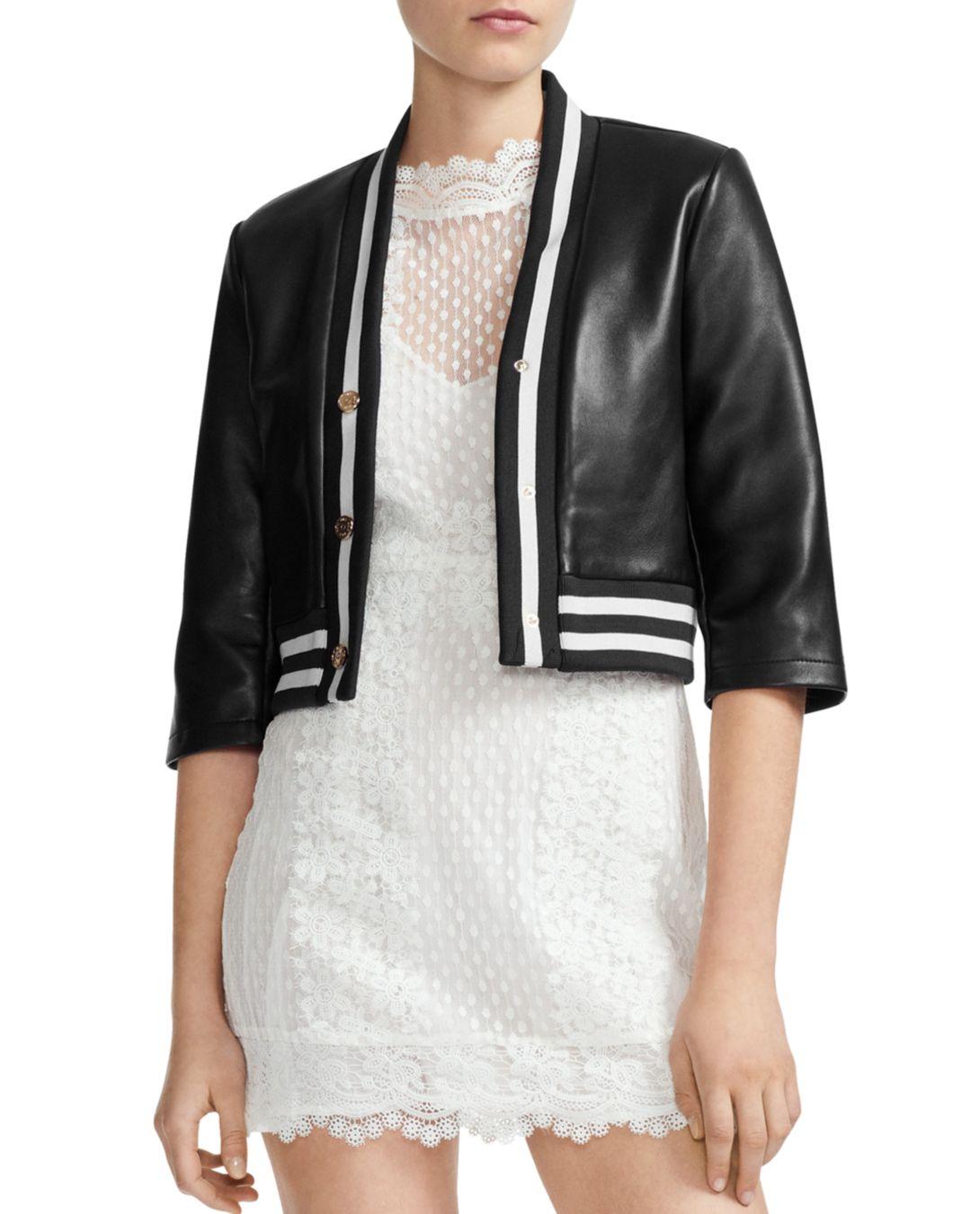 Maje leather bomber jacket Clearance