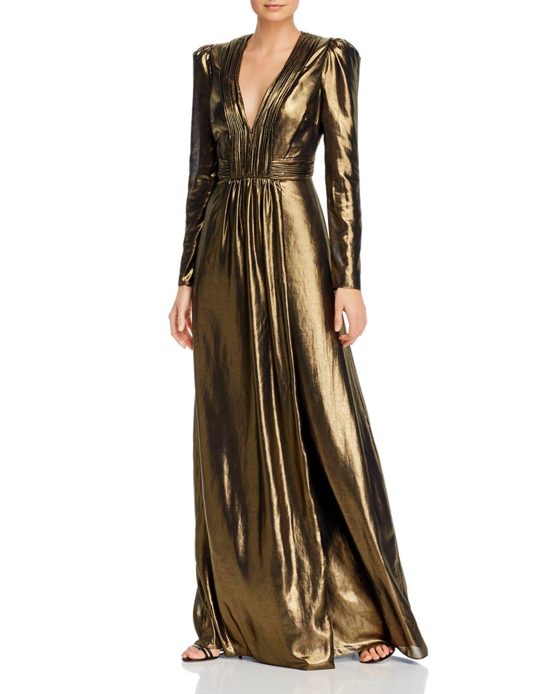 Rosalee Gold Foil Metallic Gown 