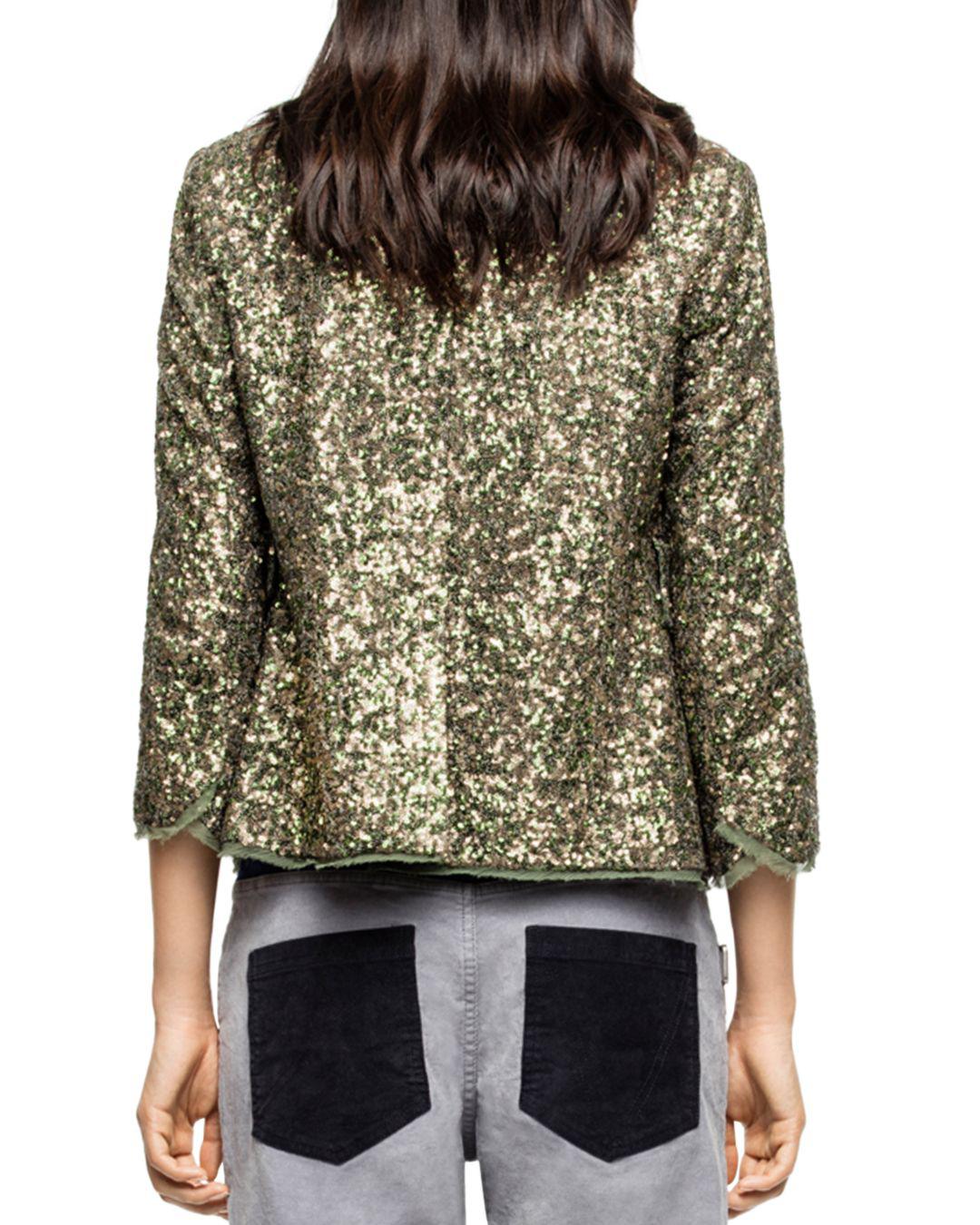 Zadig & Voltaire Verys Sequined Jacket in Olive (Green) Lyst