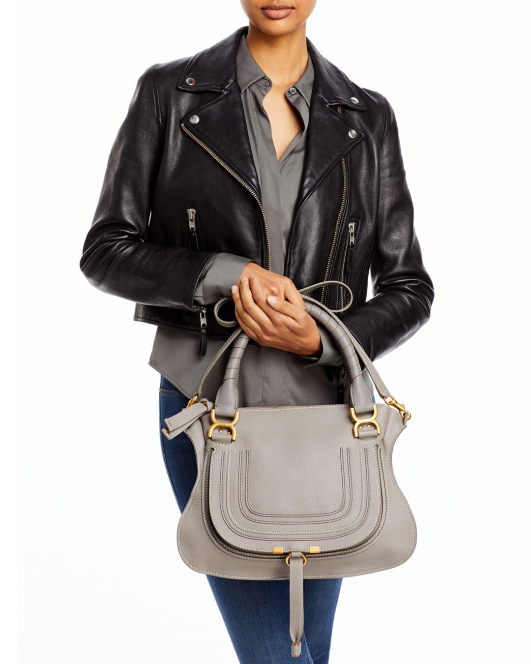 chloe medium marcie leather satchel