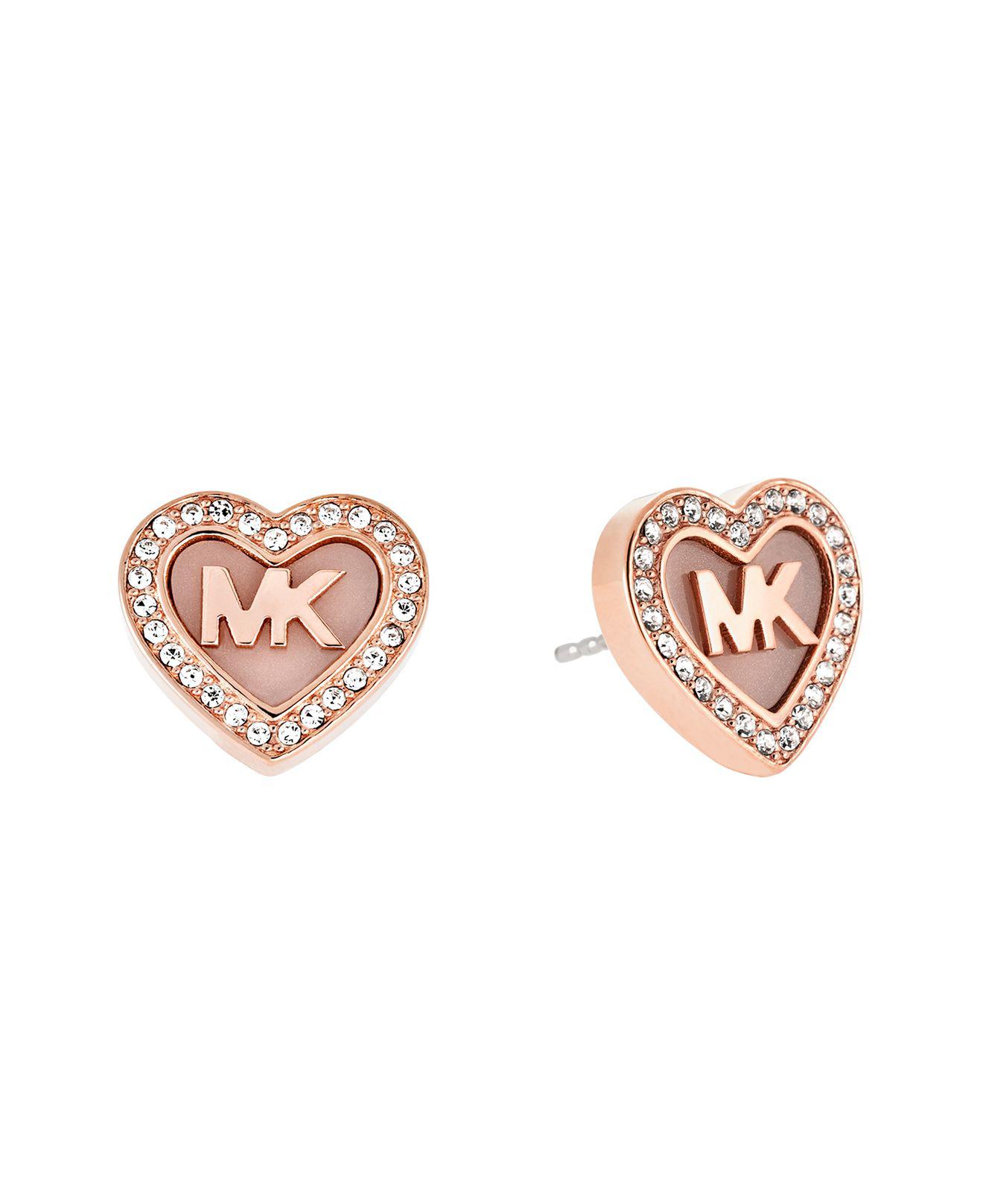michael kors gold heart earrings