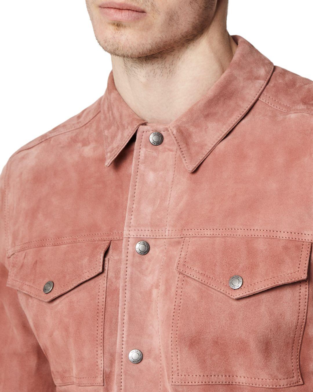 pink suede jacket mens