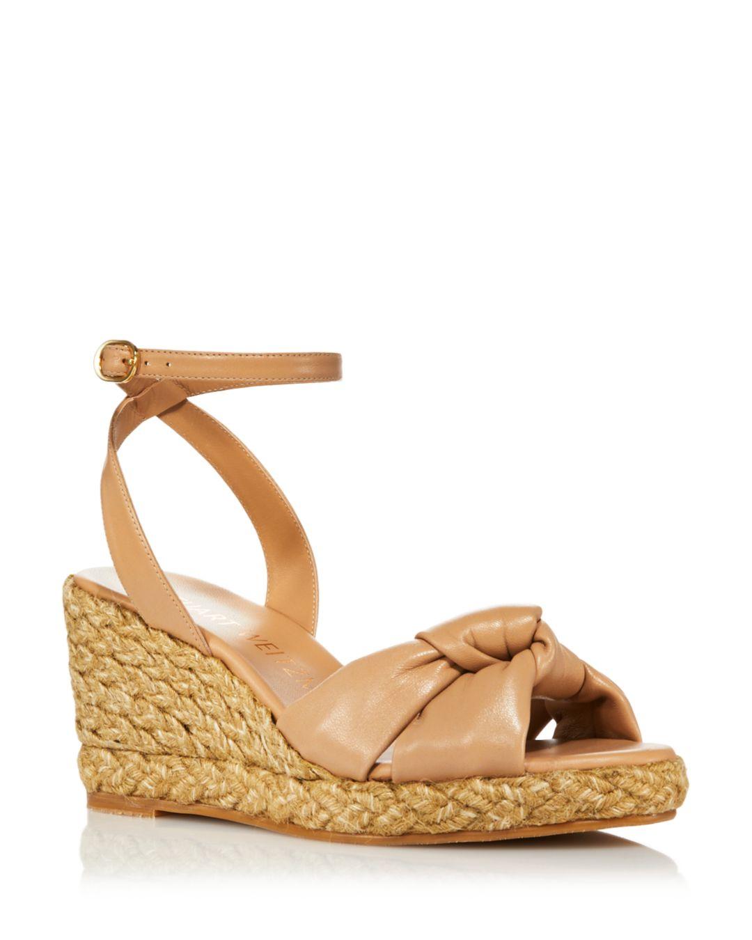 Stuart Weitzman Playa Knotted Espadrille Wedge Sandals in Metallic Lyst