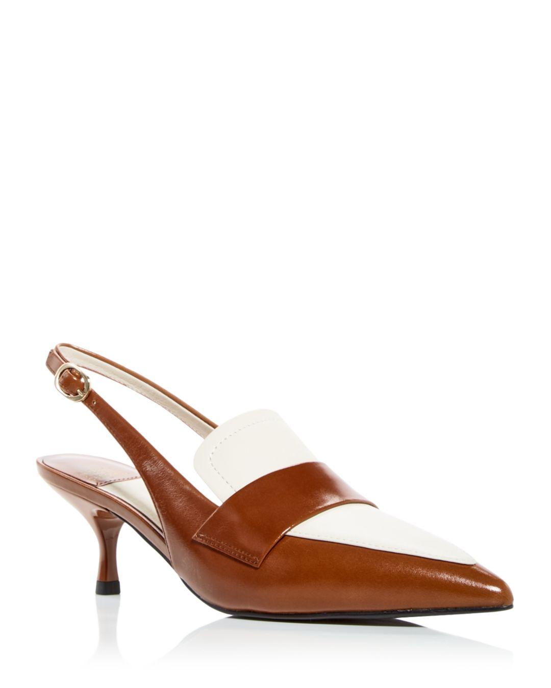 Jeffrey Campbell Literature Slingback Kitten Heel Pumps in Brown Lyst