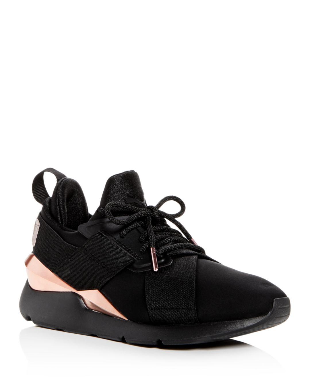 PUMA Muse X-2 Metallic Sneakers in Black | Lyst