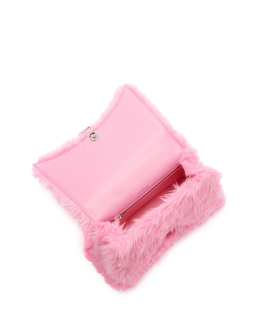 Hourglass handbag Balenciaga Pink in Suede  25006805
