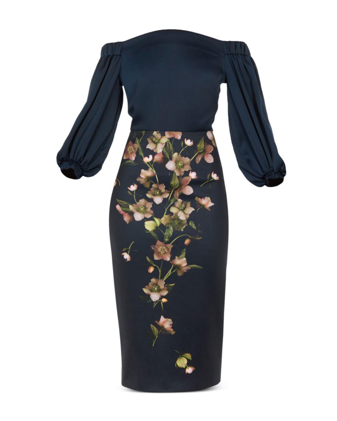 ted baker arboretum off shoulder midi dress