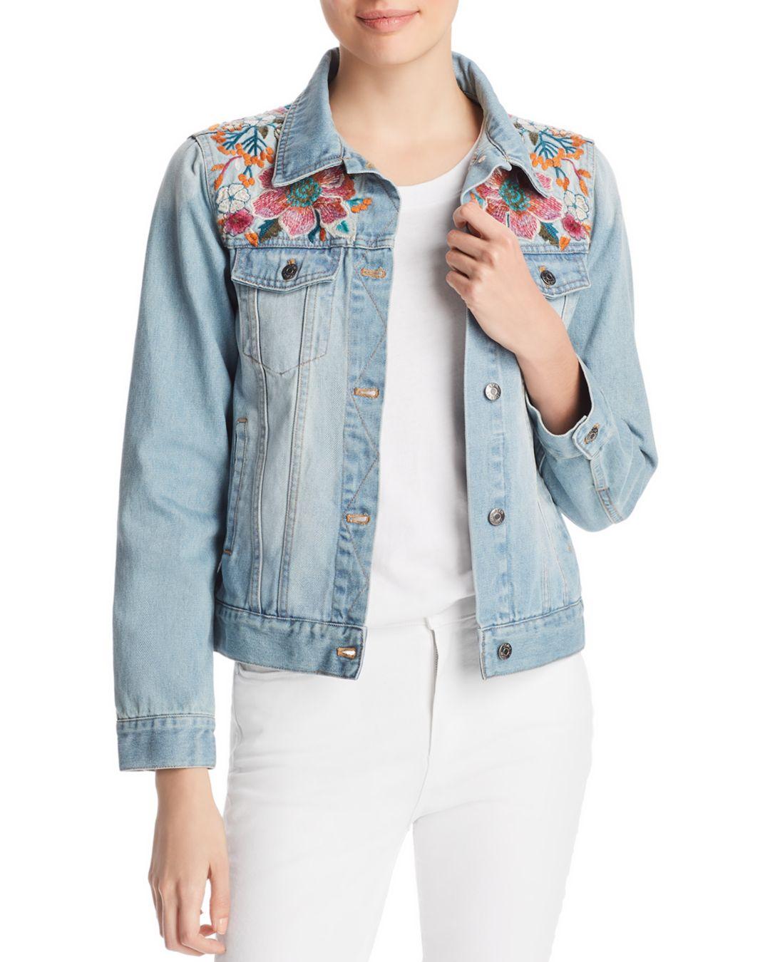 Johnny Was Nena Floral - Embroidered Denim Jacket in Blue - Lyst