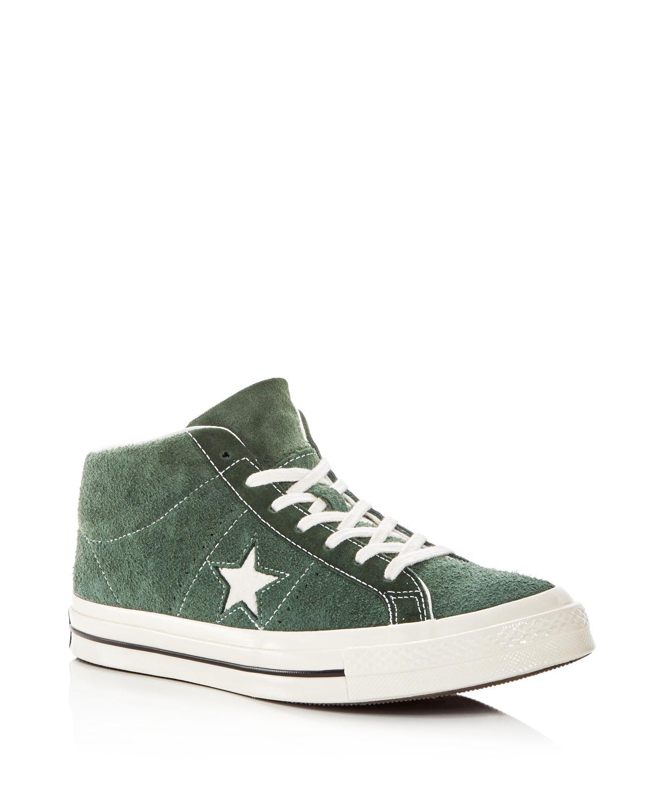 Converse One Suede Mid Top in Green for Men | Lyst