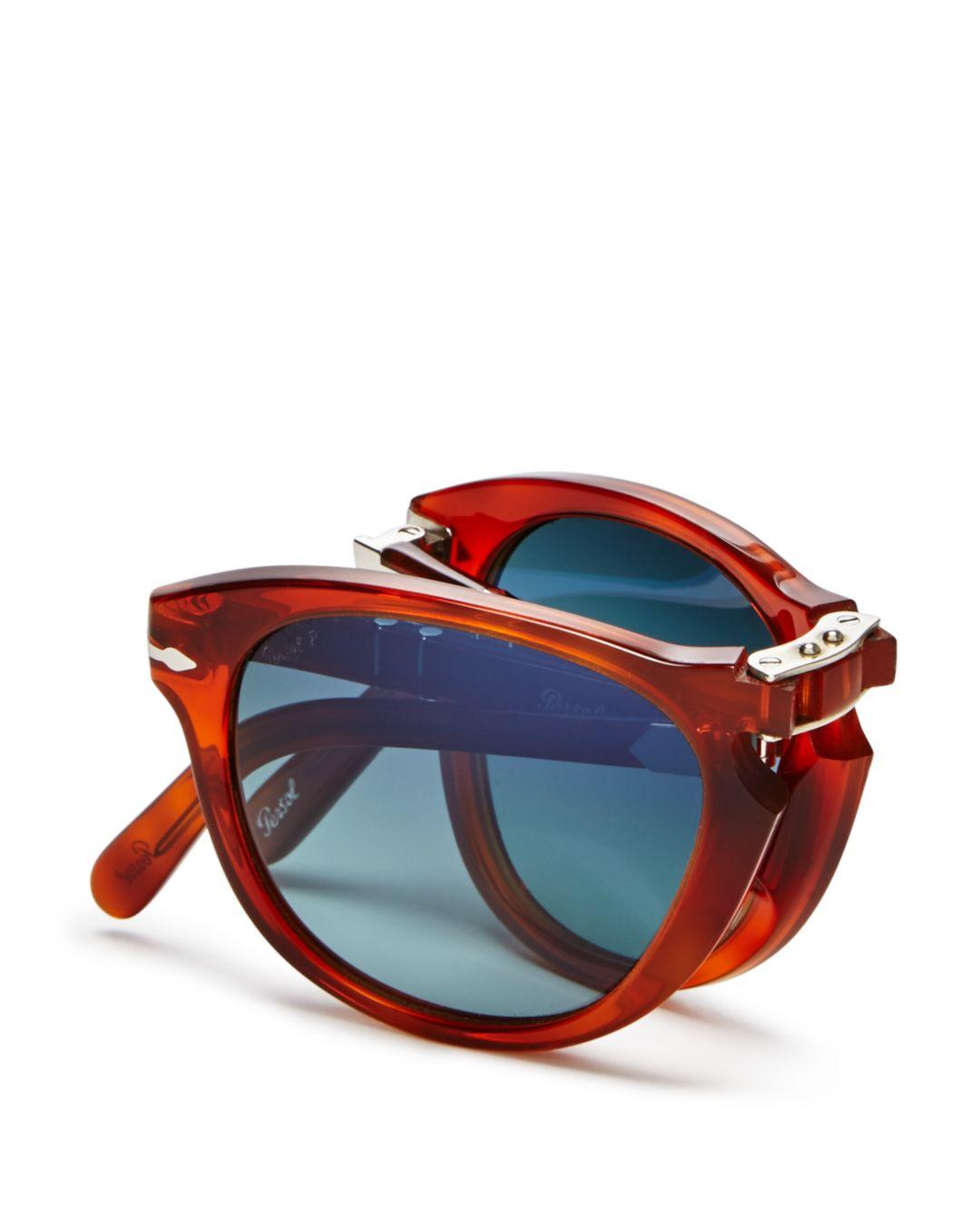 Persol Steve Mcqueen? Polarized Foldable Round Sunglasses in Blue for Men |  Lyst Australia