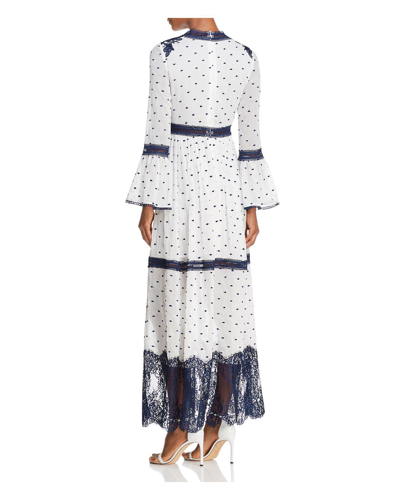 white maxi dress bell sleeves