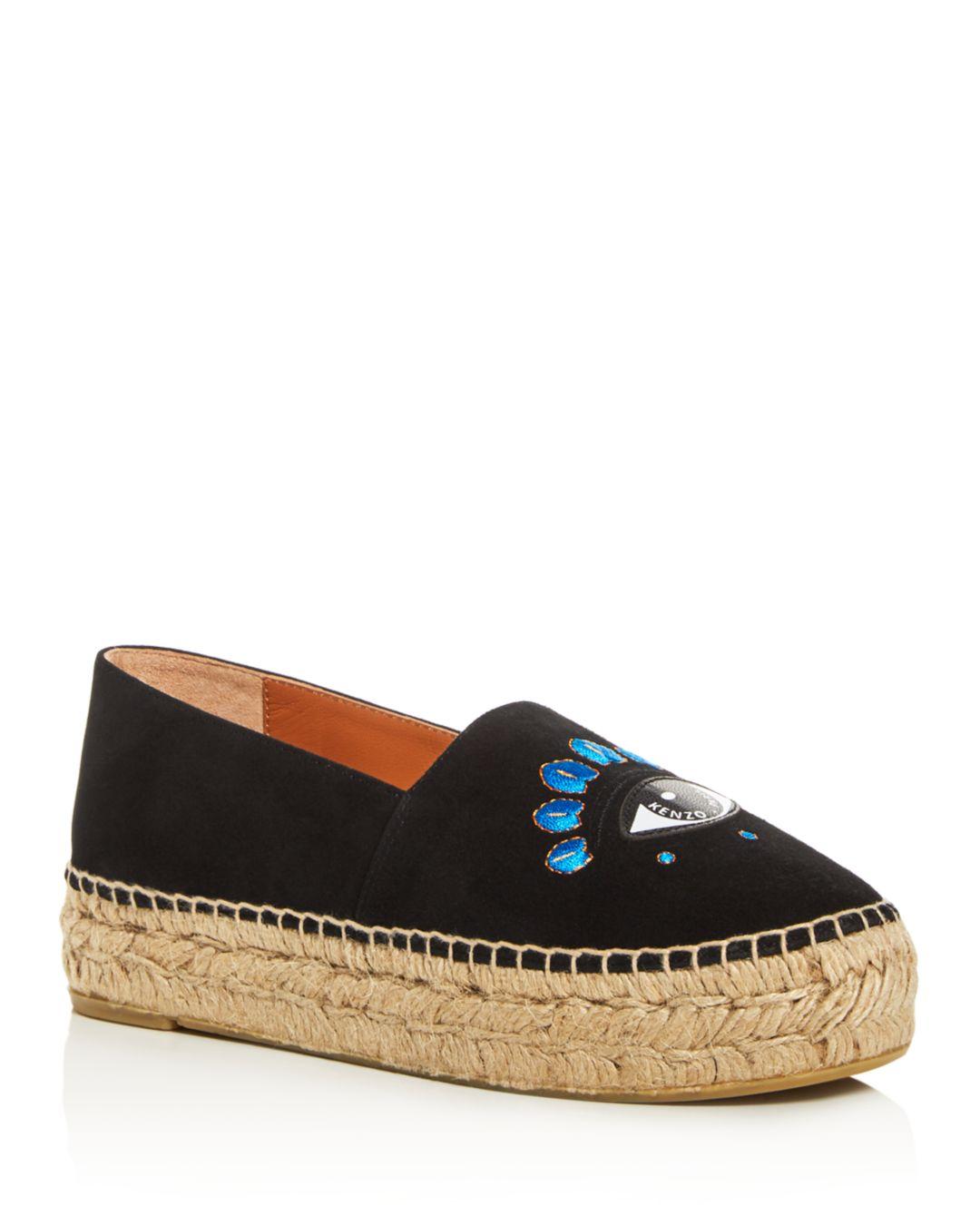 kenzo black leather espadrilles