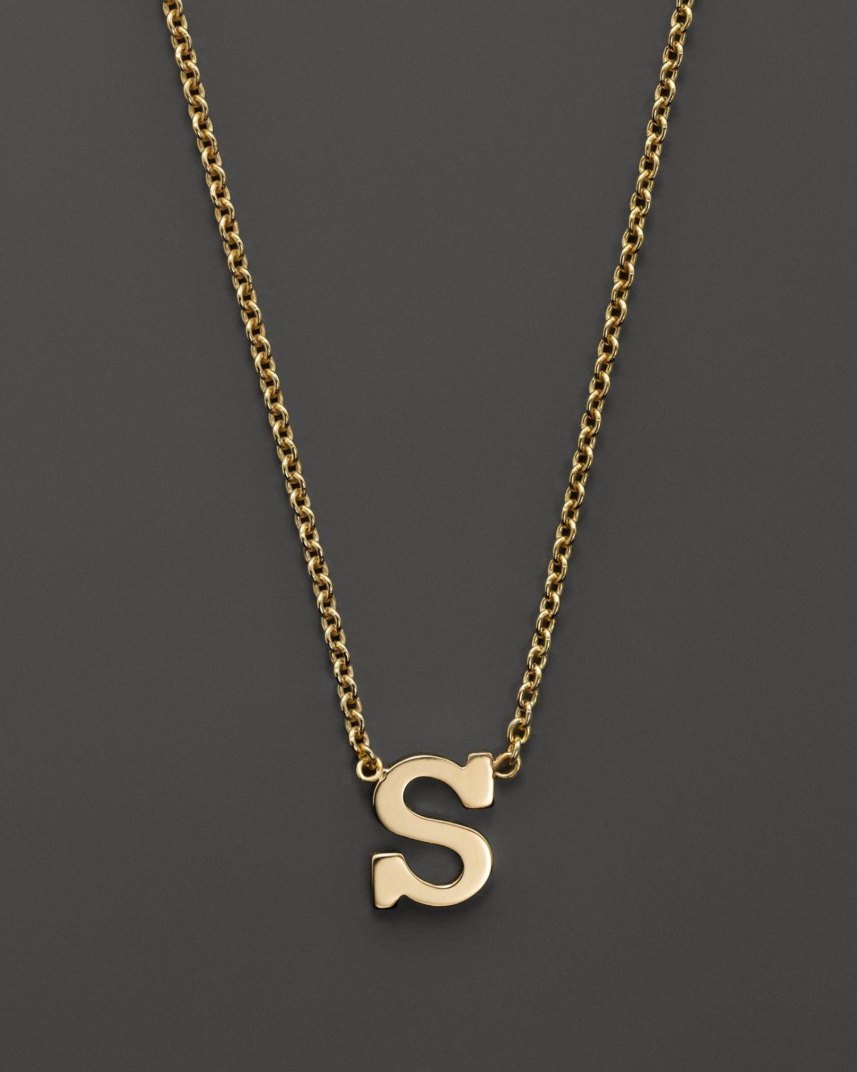 Zoe chicco 14k Yellow Gold Initial Necklace, 16" in Yellow | Lyst
