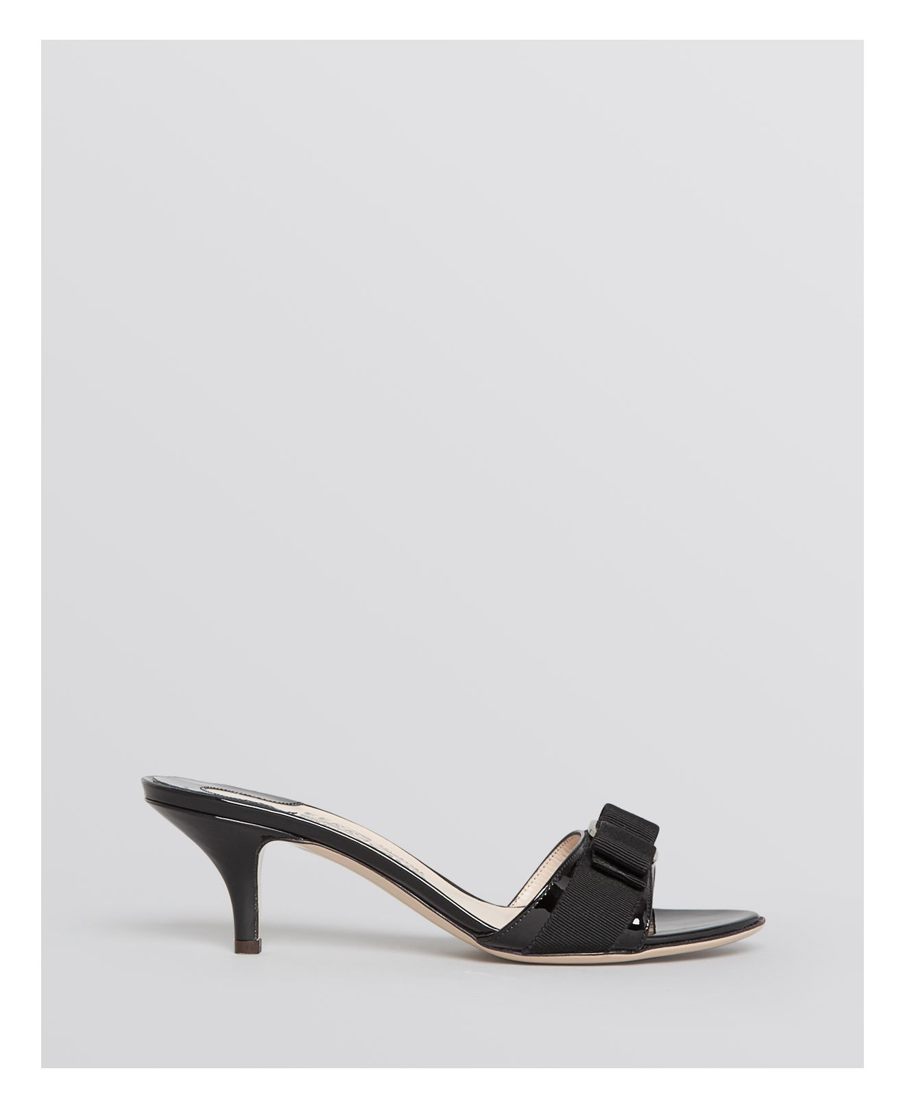 Open Toe Slide Kitten Heel Sandals 