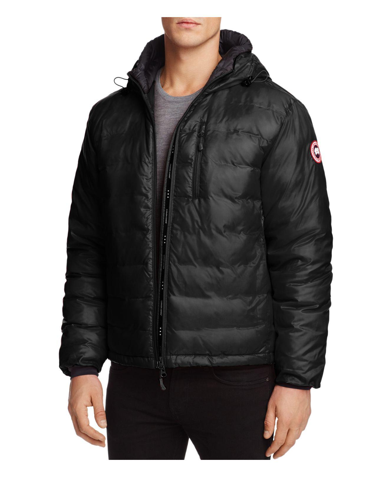 Canada goose Lodge Hooded Down Jacket in Black for Men | Lyst