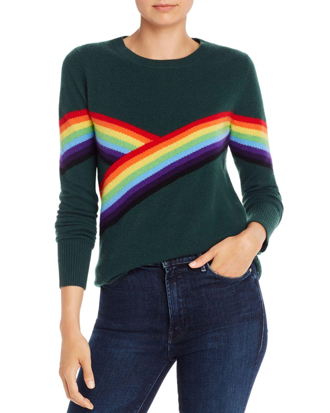 Madeleine Thompson Beatrice Rainbow Stripe Cashmere Sweater in 
