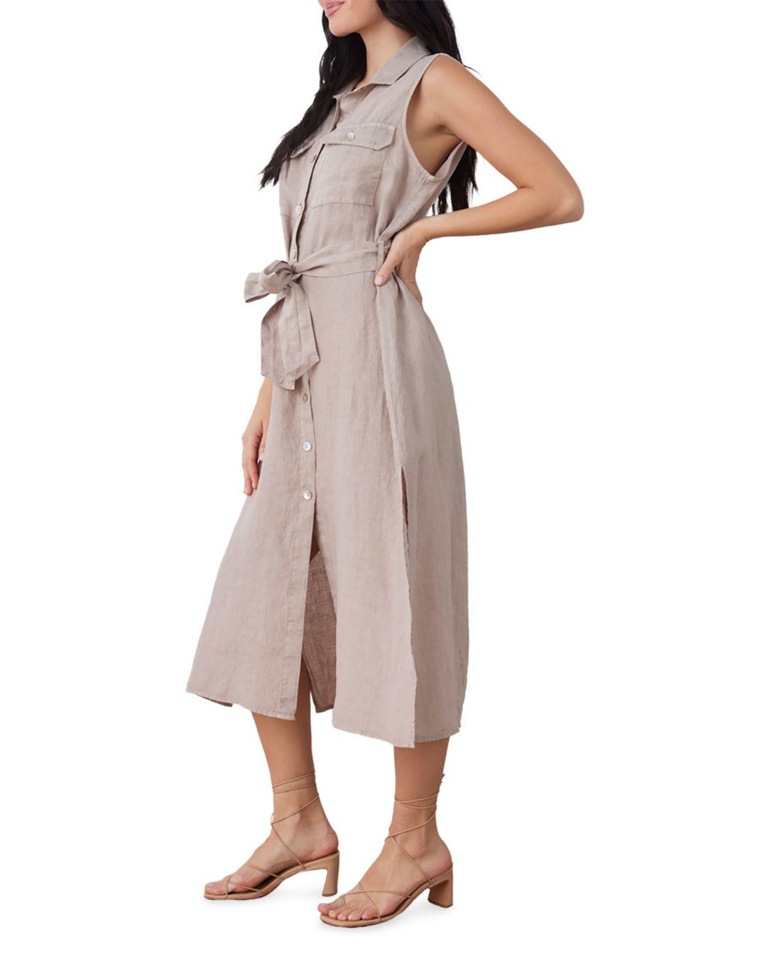 Bella Dahl Sleeveless Linen Midi Shirt Dress | Lyst