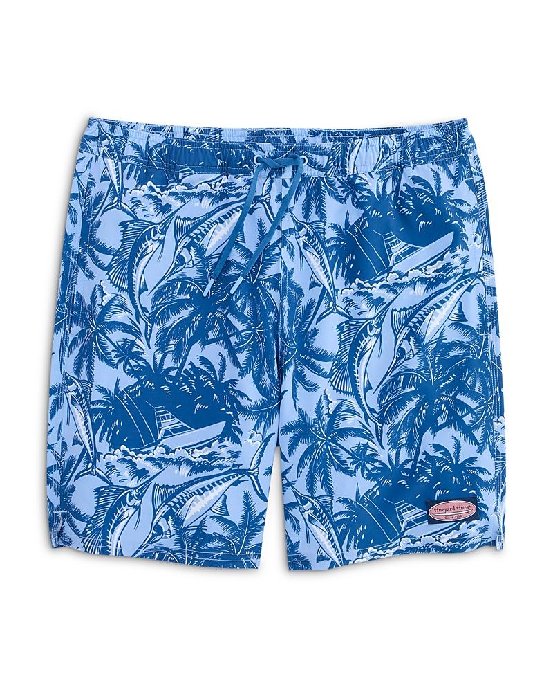 Maillot De Bain Vineyard Vines Chappy Homme Taille L - Bleu Imprimé Leurres - Poche, Cordon