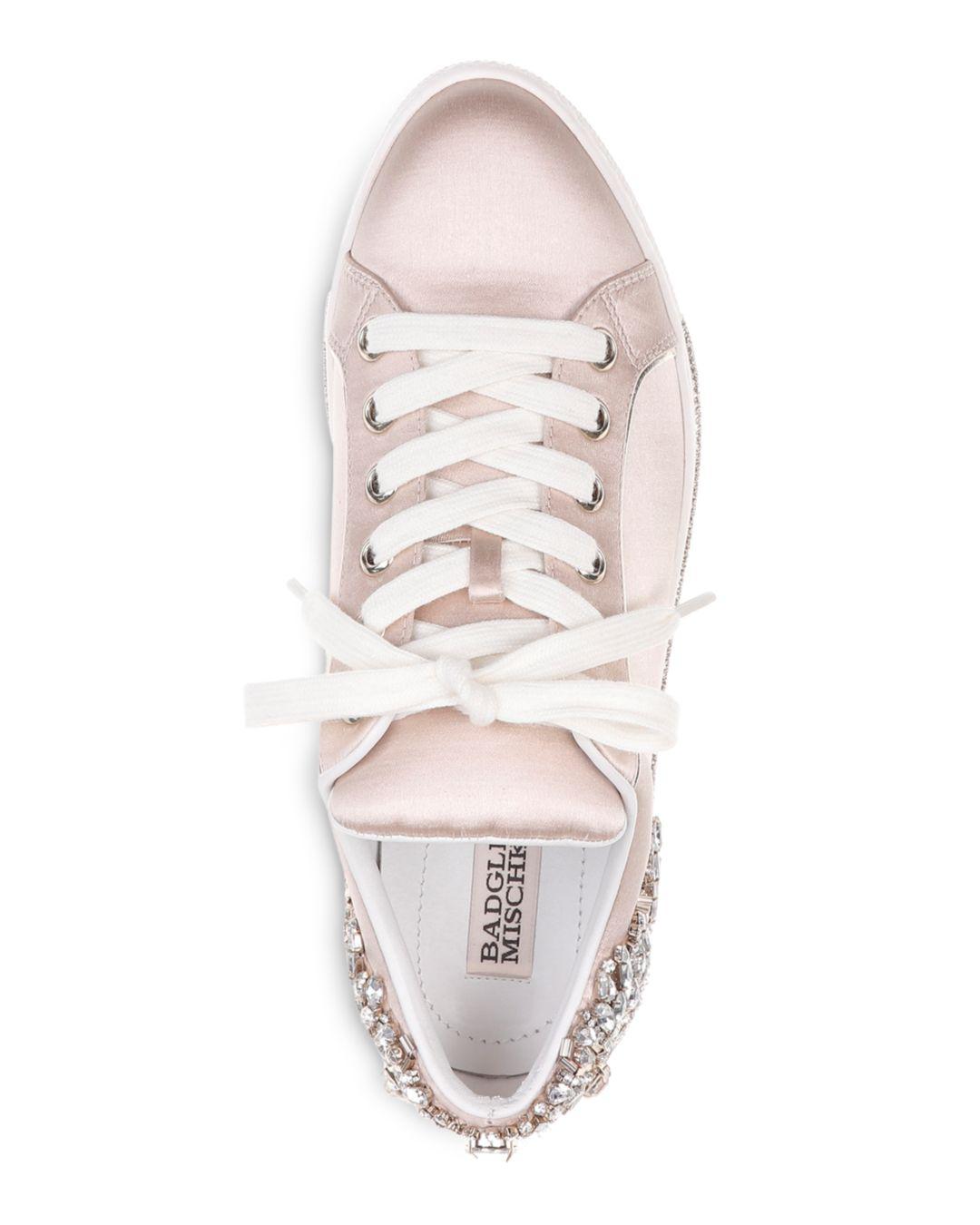 badgley mischka shirley crystal embellished sneaker