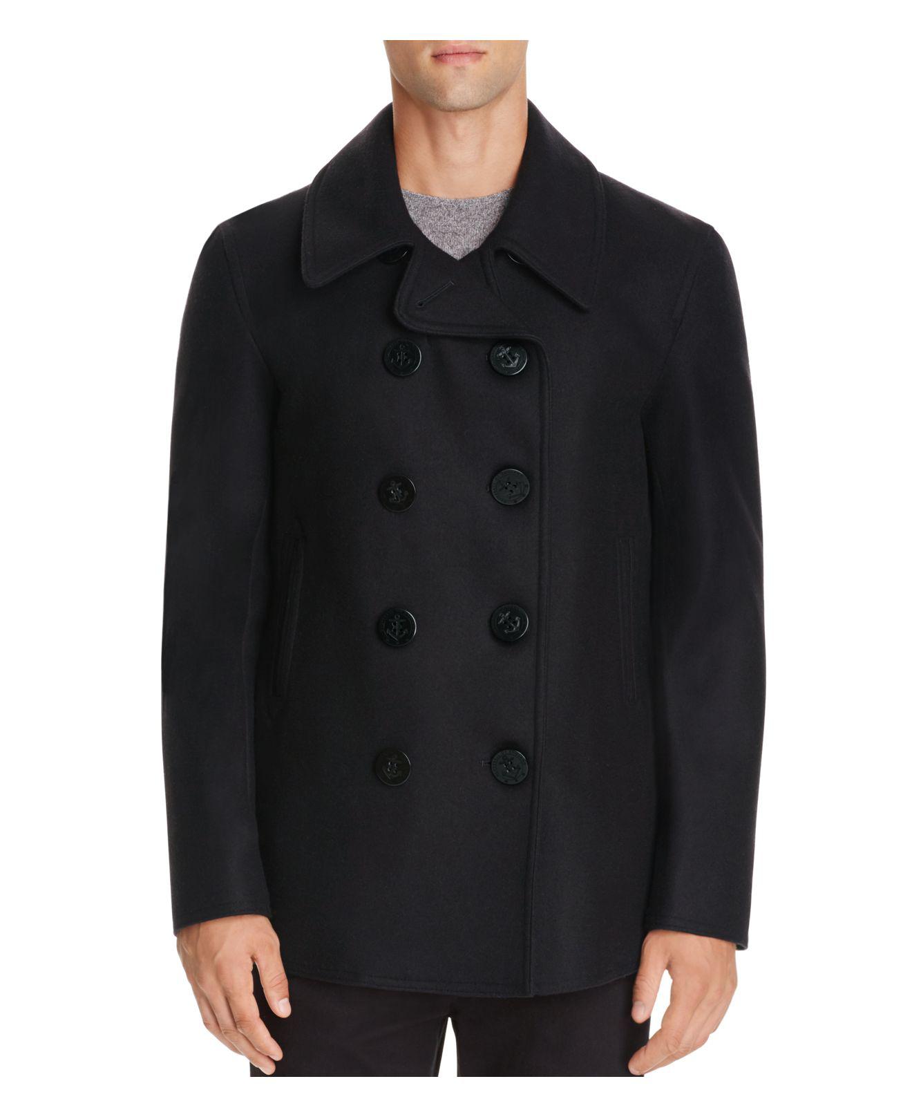 Gloverall Admiralty Wool Blend Peacoat in Navy (Blue) for Men - Lyst