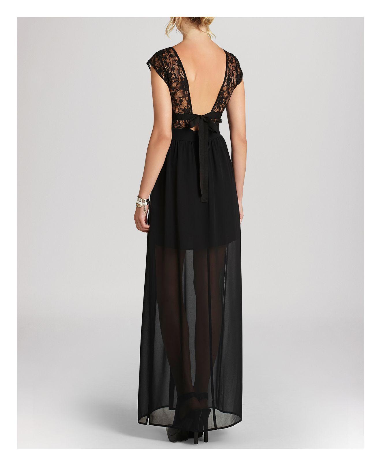 Lyst - Bcbgeneration Maxi Dress - Sheer Lace in Black