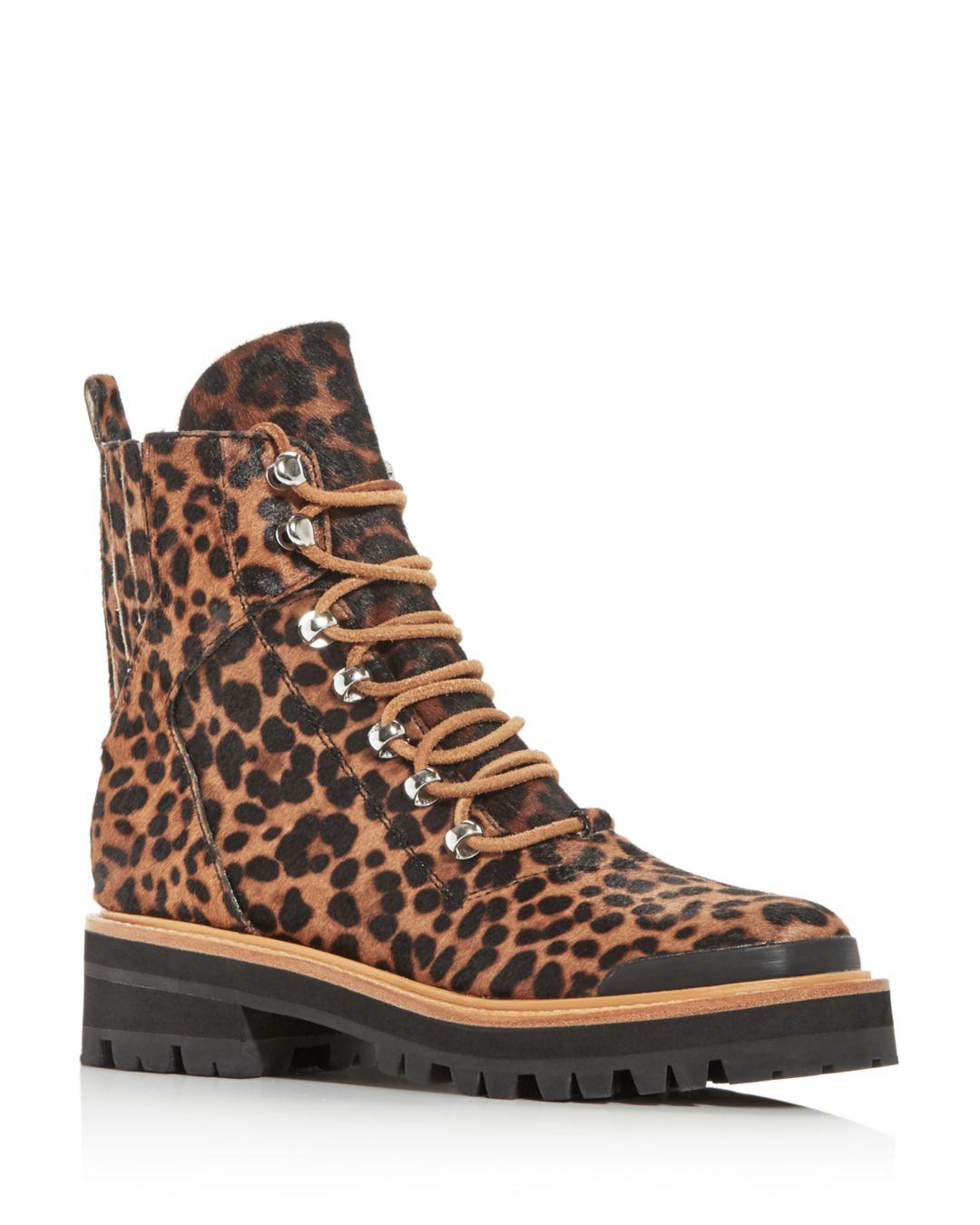 haskell leopard calf hair combat boot