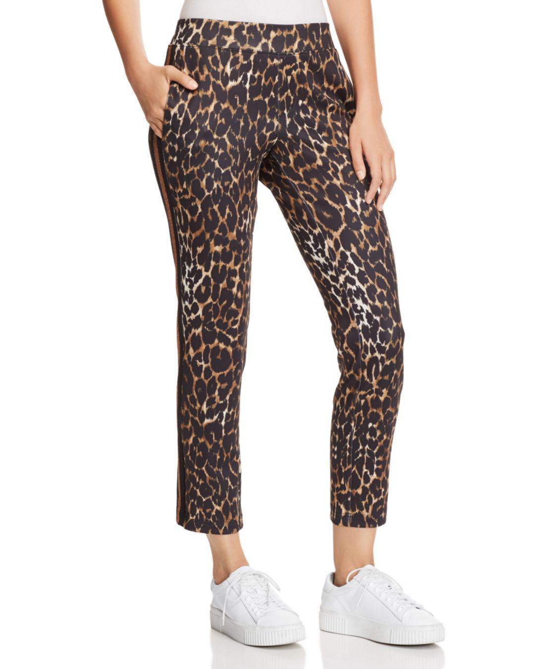 leopard print track pants