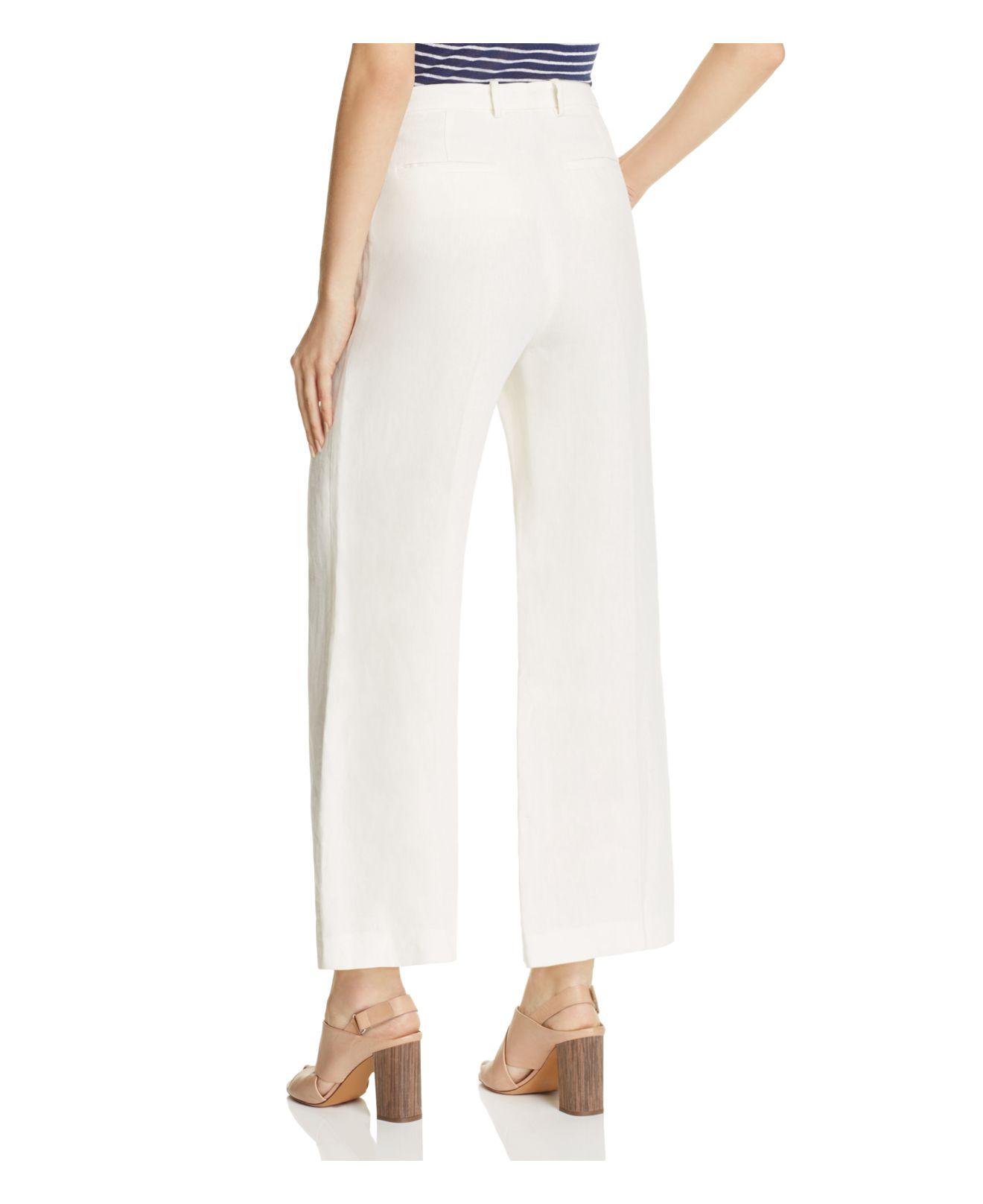 Theory Nadeema Linen Flare Pants in White - Lyst