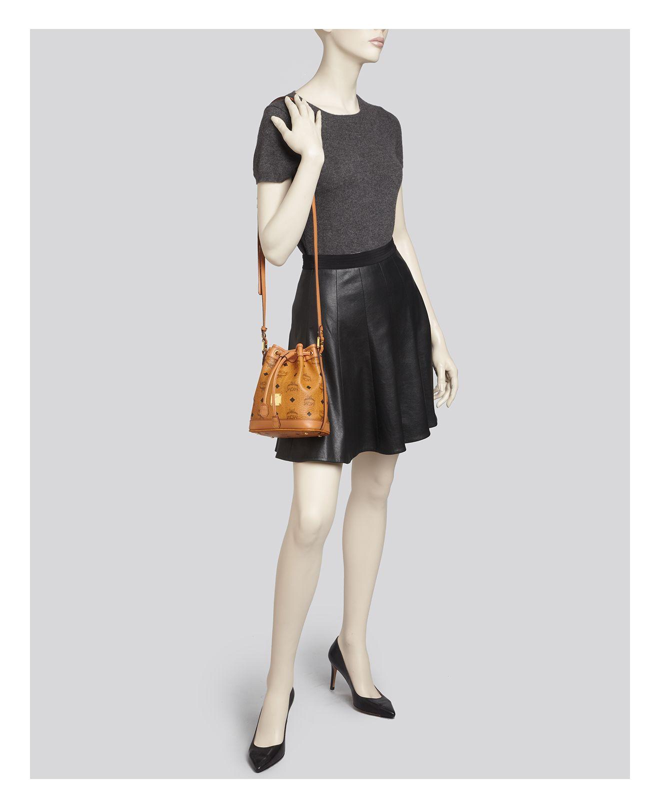 mcm heritage drawstring small cognac