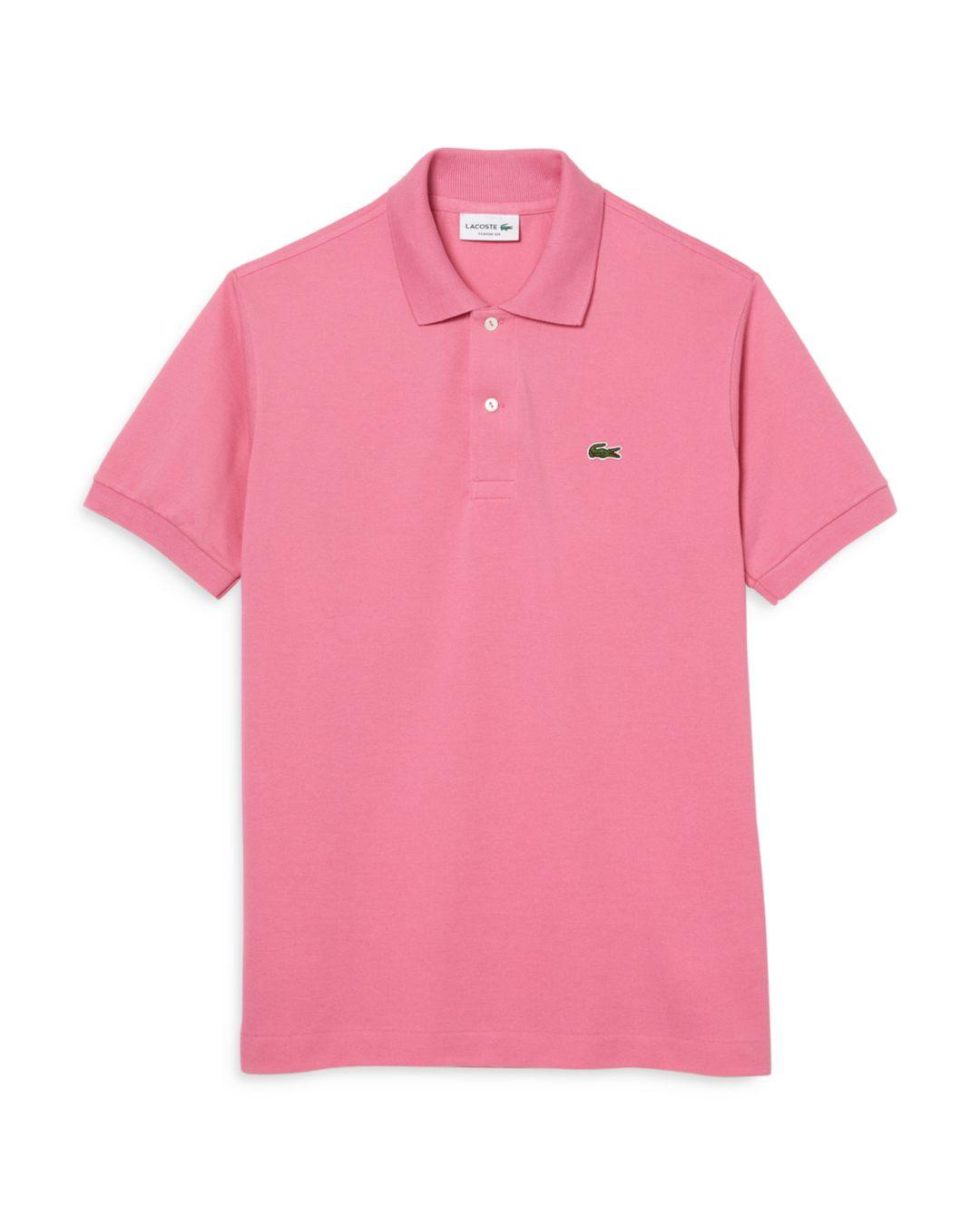 Lacoste Classic Cotton Piqué Fashion Polo Shirt in Pink for Men | Lyst