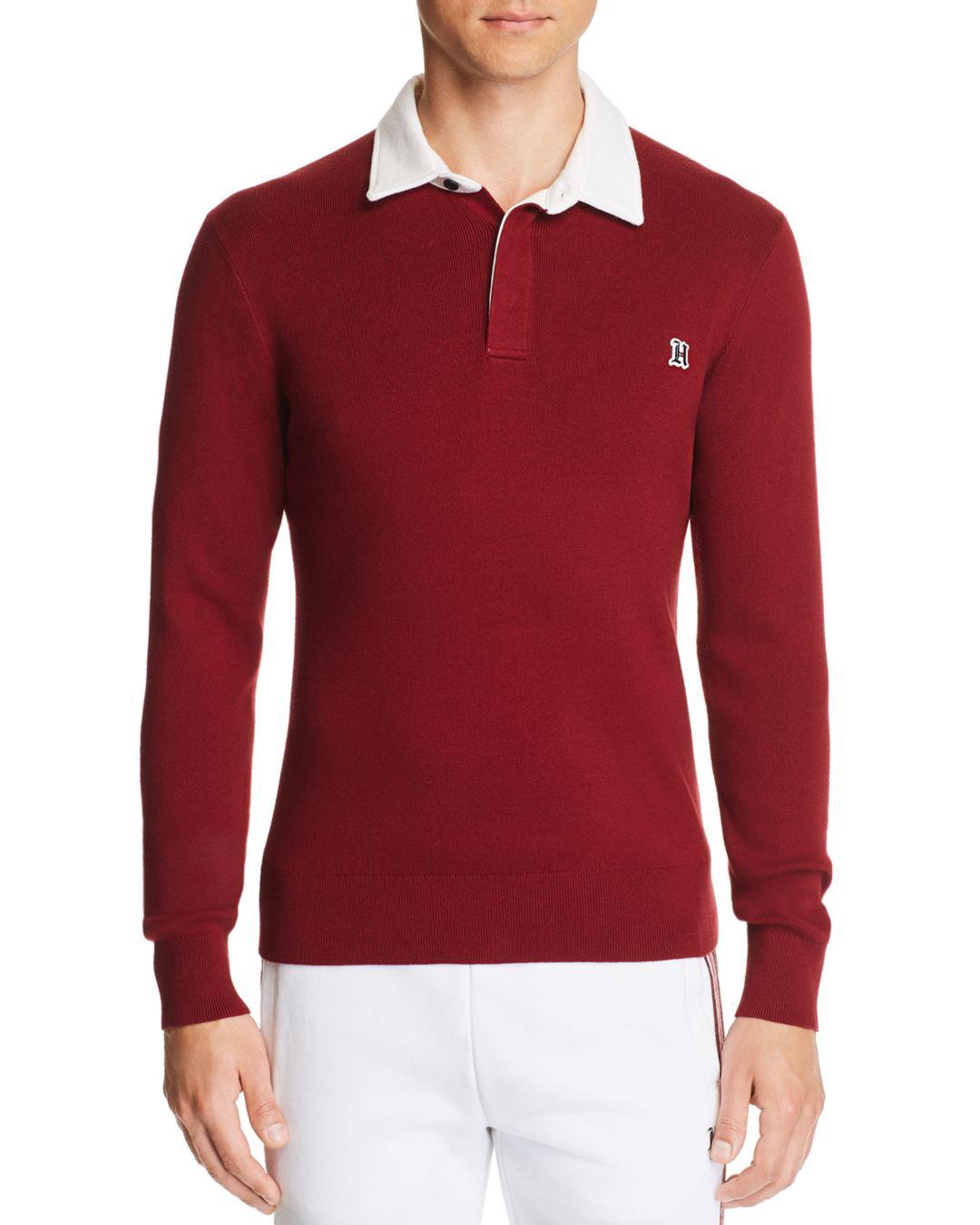Tommy Hilfiger X Lewis Hamilton Long-sleeve Polo Sweater Red for Men - Lyst
