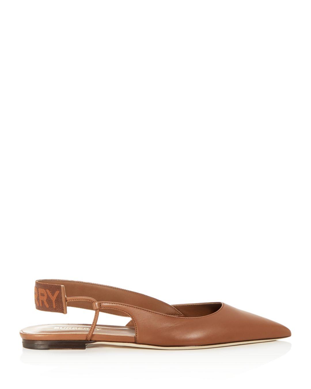 Burberry Maria Flat Slingback Ballet Flats in Brown | Lyst