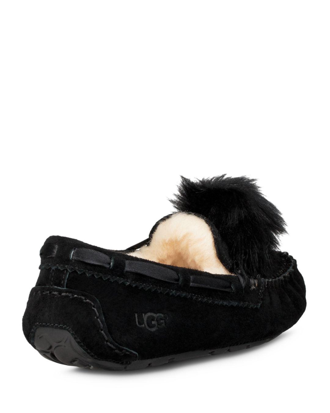 dakota genuine shearling pompom slipper