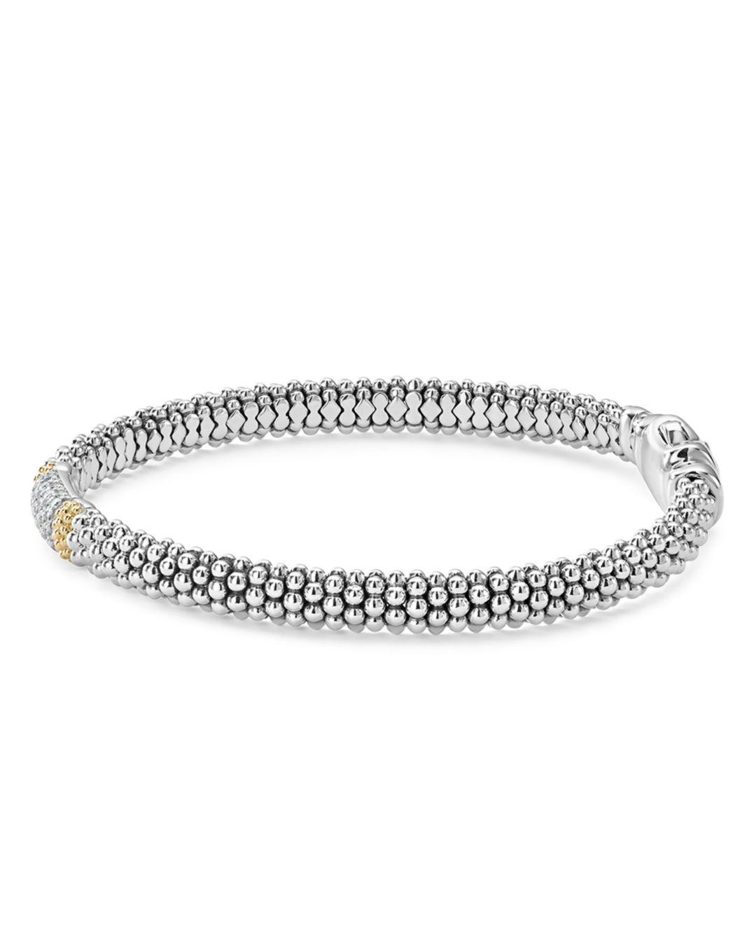 Lagos 18k Gold & Sterling Silver Diamond Lux Bracelet in White/Silver ...