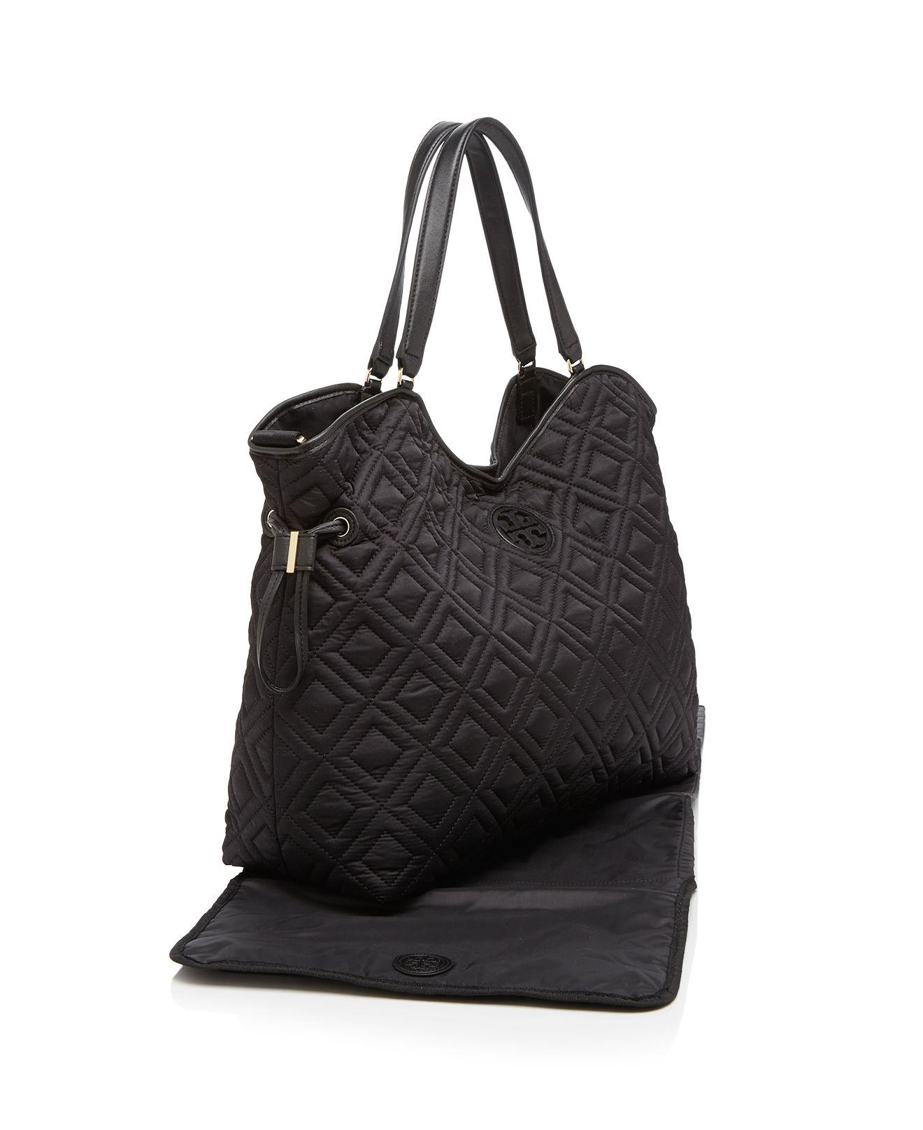 Tory Burch Synthetic Diaper Bag - Quilted Slouchy in Black/Gold (Black) - Lyst