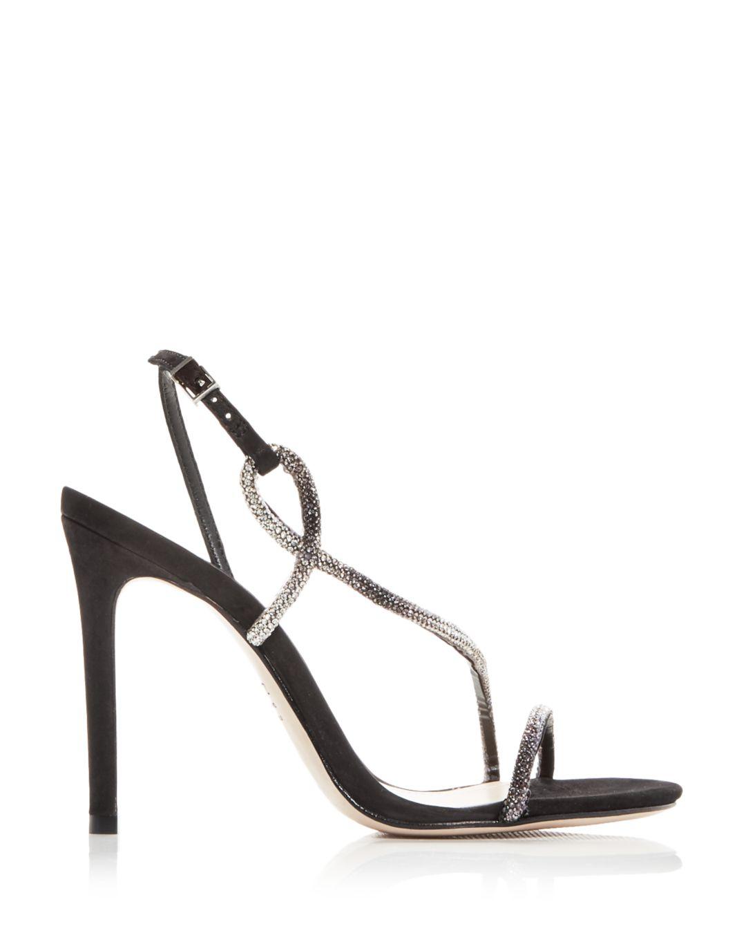 SCHUTZ SHOES Gaela Embellished High Heel Sandals in Black | Lyst