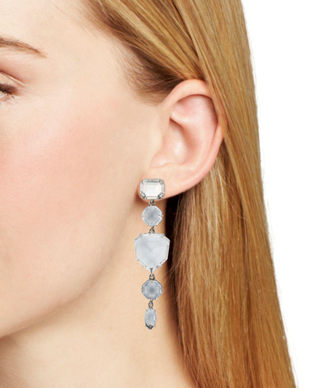 Kate Spade Linear Drop Earrings in Metallic Lyst