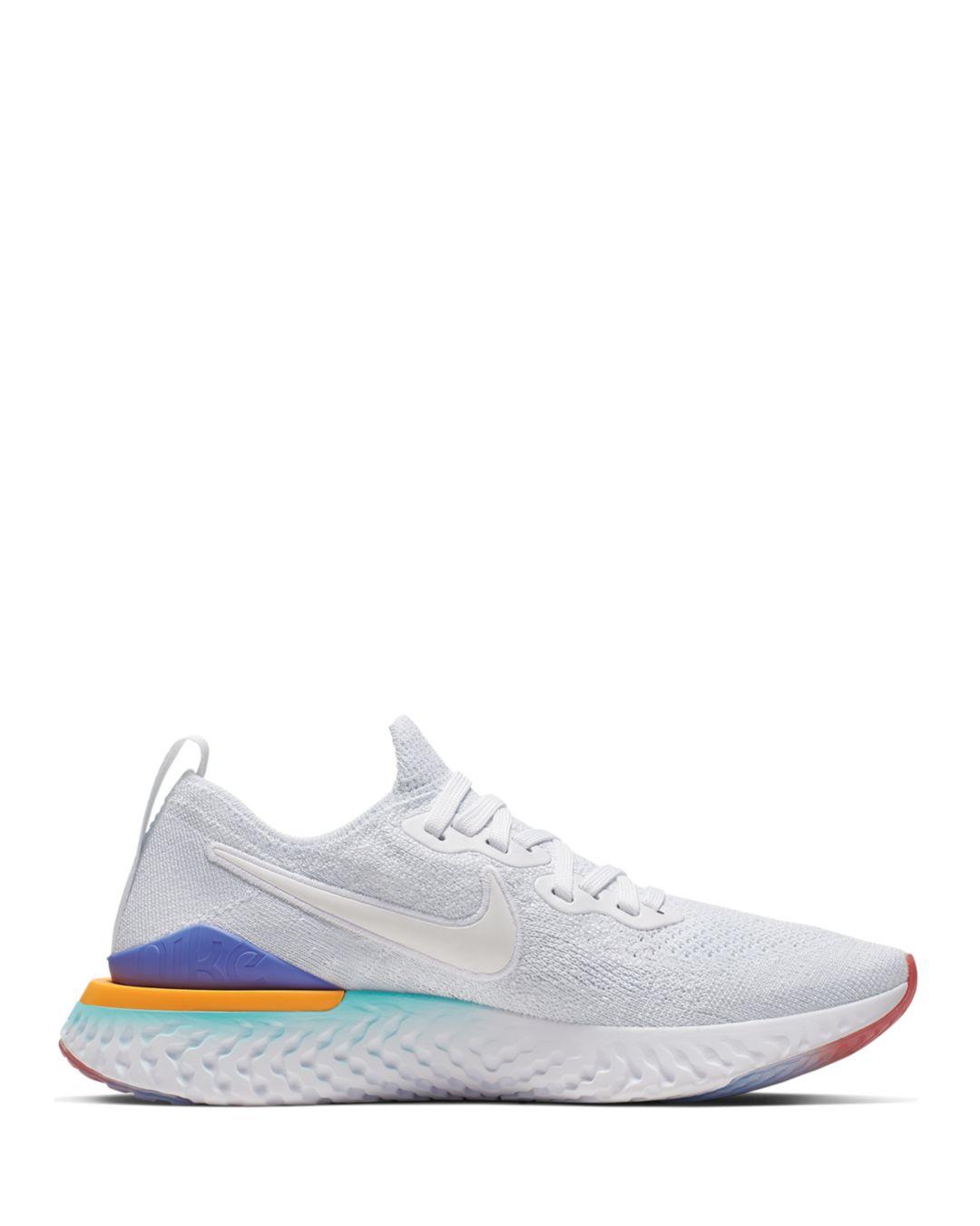 nike epic react flyknit white running shoes