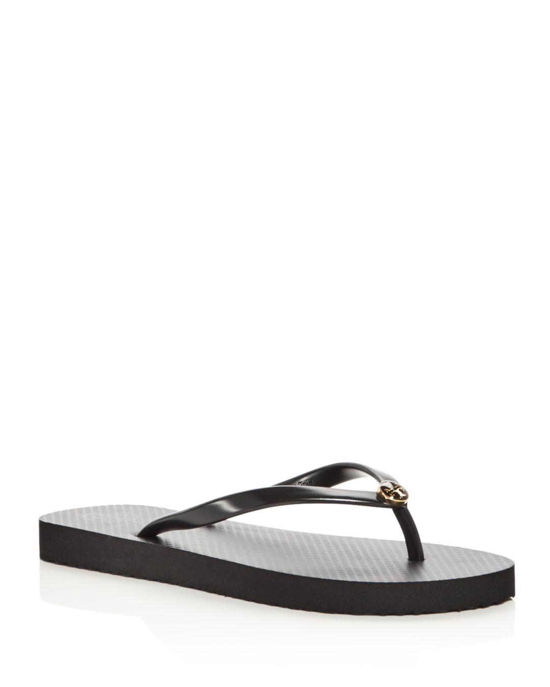 tory burch black flip flops