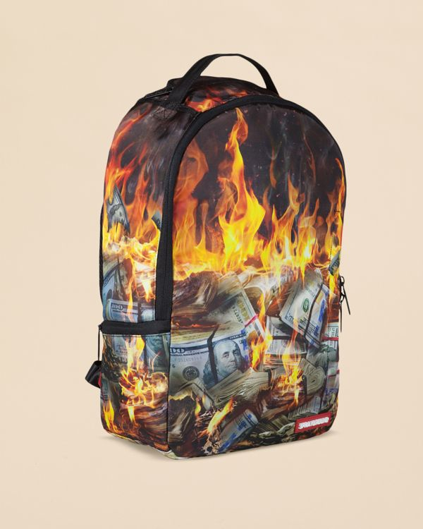 Sprayground Synthetic Fire Money Backpack in Orange Lyst
