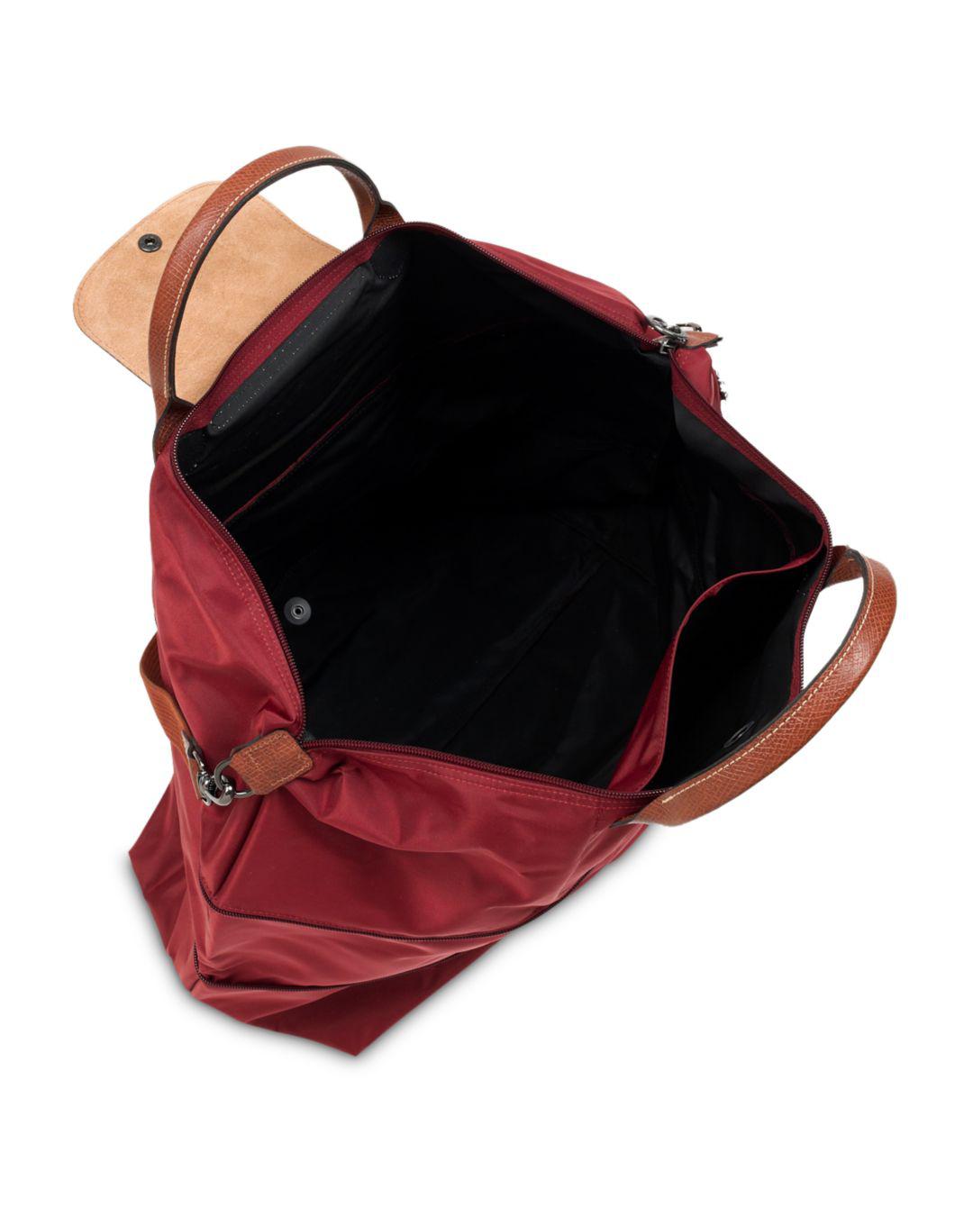 Longchamp Synthetic Le Pliage Expandable Travel Duffel Weekender in Red