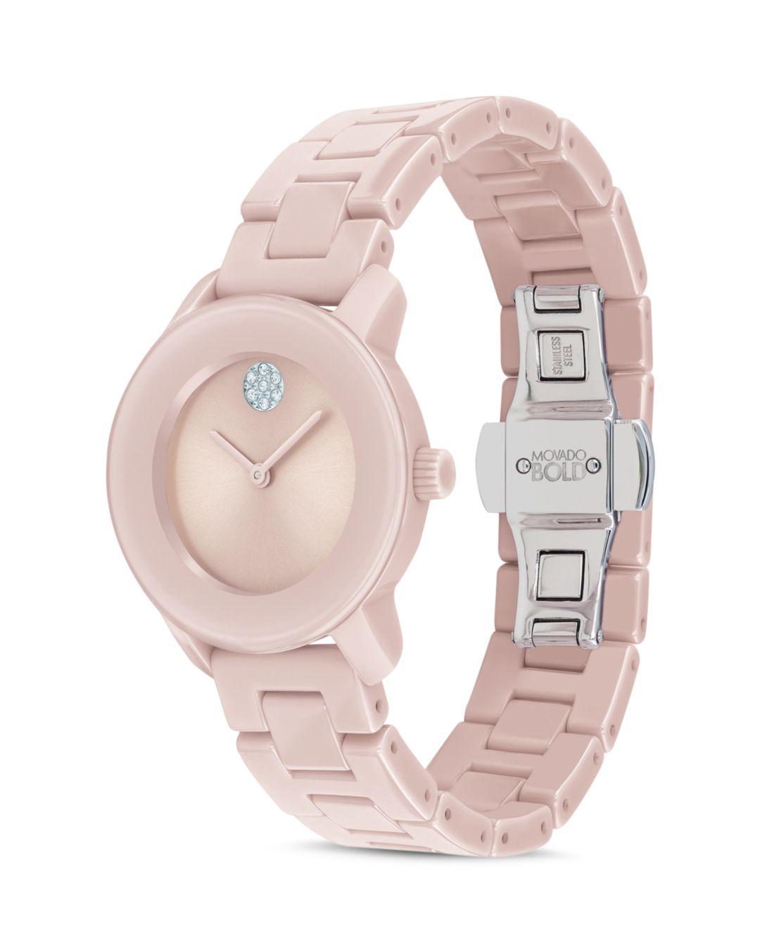Movado Bold Ceramic Watch in Silver 