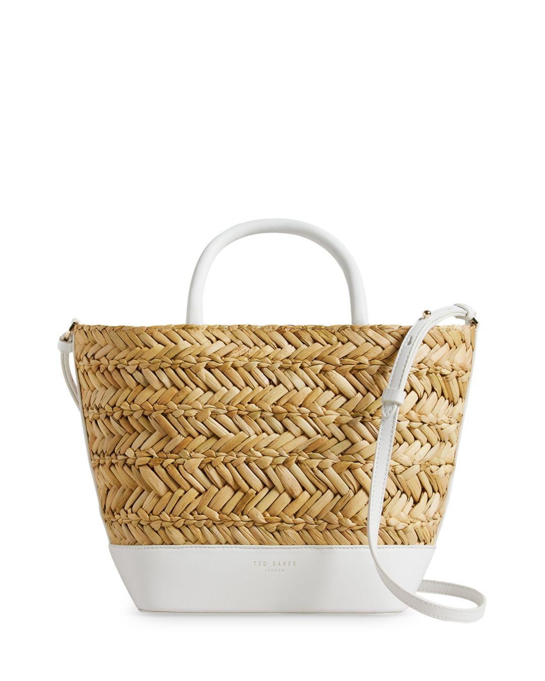 Ted Baker Ivelie Medium Raffia Woven Tote in Metallic | Lyst