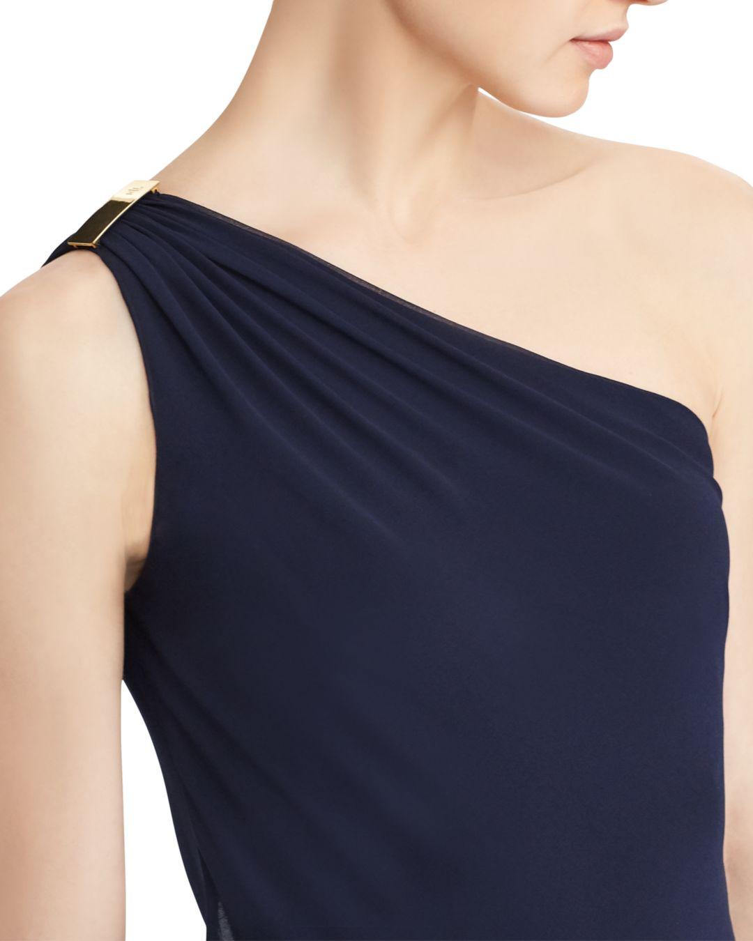 ralph lauren georgette cape dress