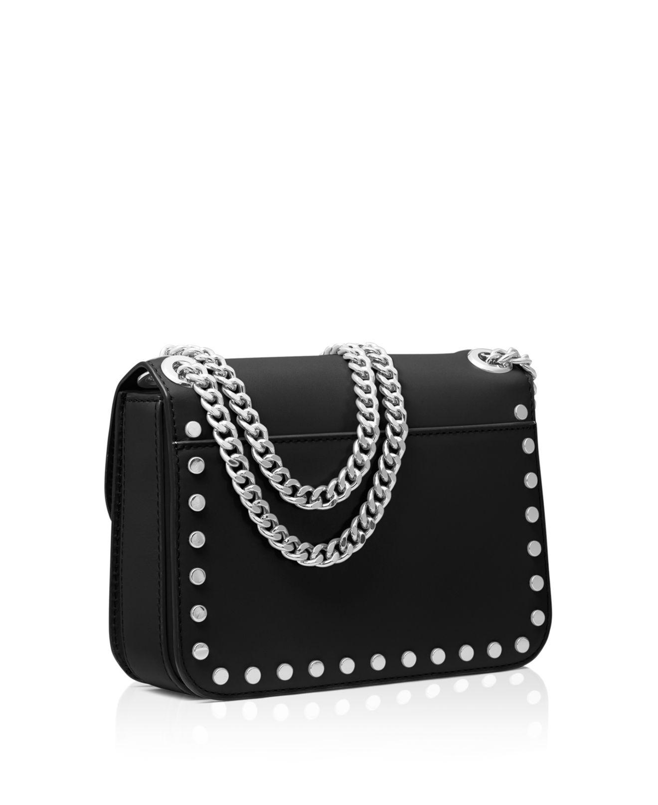 sfære vejspærring Hvilken en MICHAEL Michael Kors Sloan Editor Chain Stud Medium Leather Shoulder Bag in  Black | Lyst