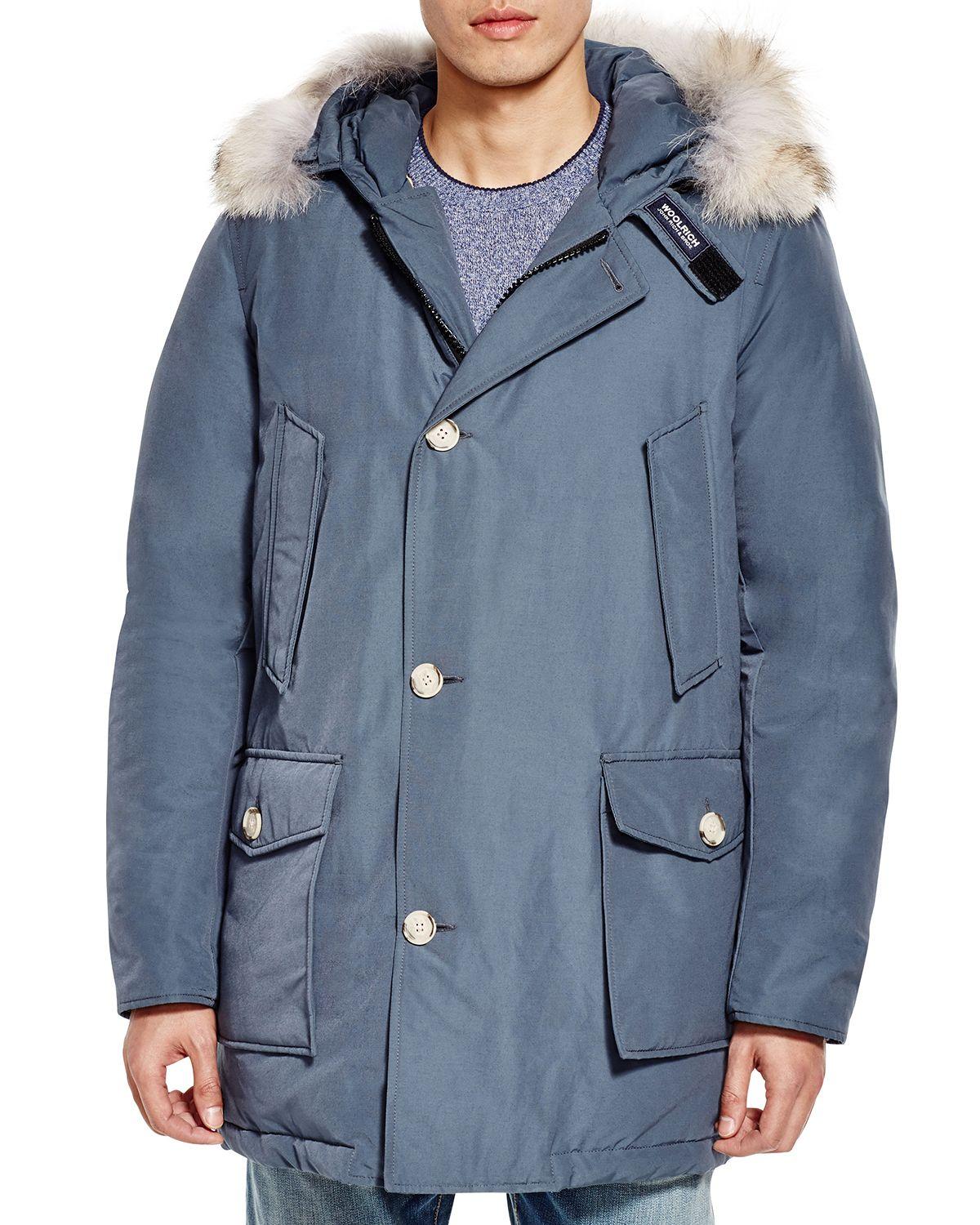 Woolrich Cotton Arctic Down Parka in Blue/Grey (Blue) for Men - Lyst